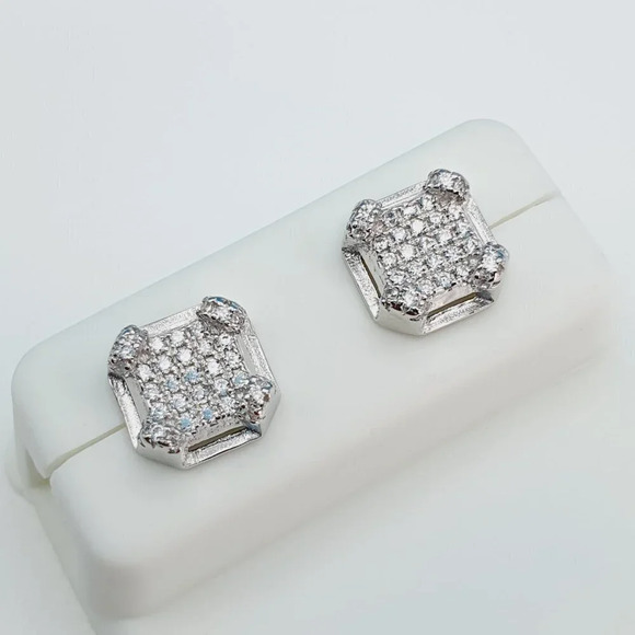 - "925 Sterling Silver Cubic Zirconia Earrings, U19254833 - Picture 1 of 11